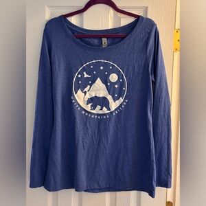 Blue Long Sleeve Graphic Tee White Mountains Arizona Large